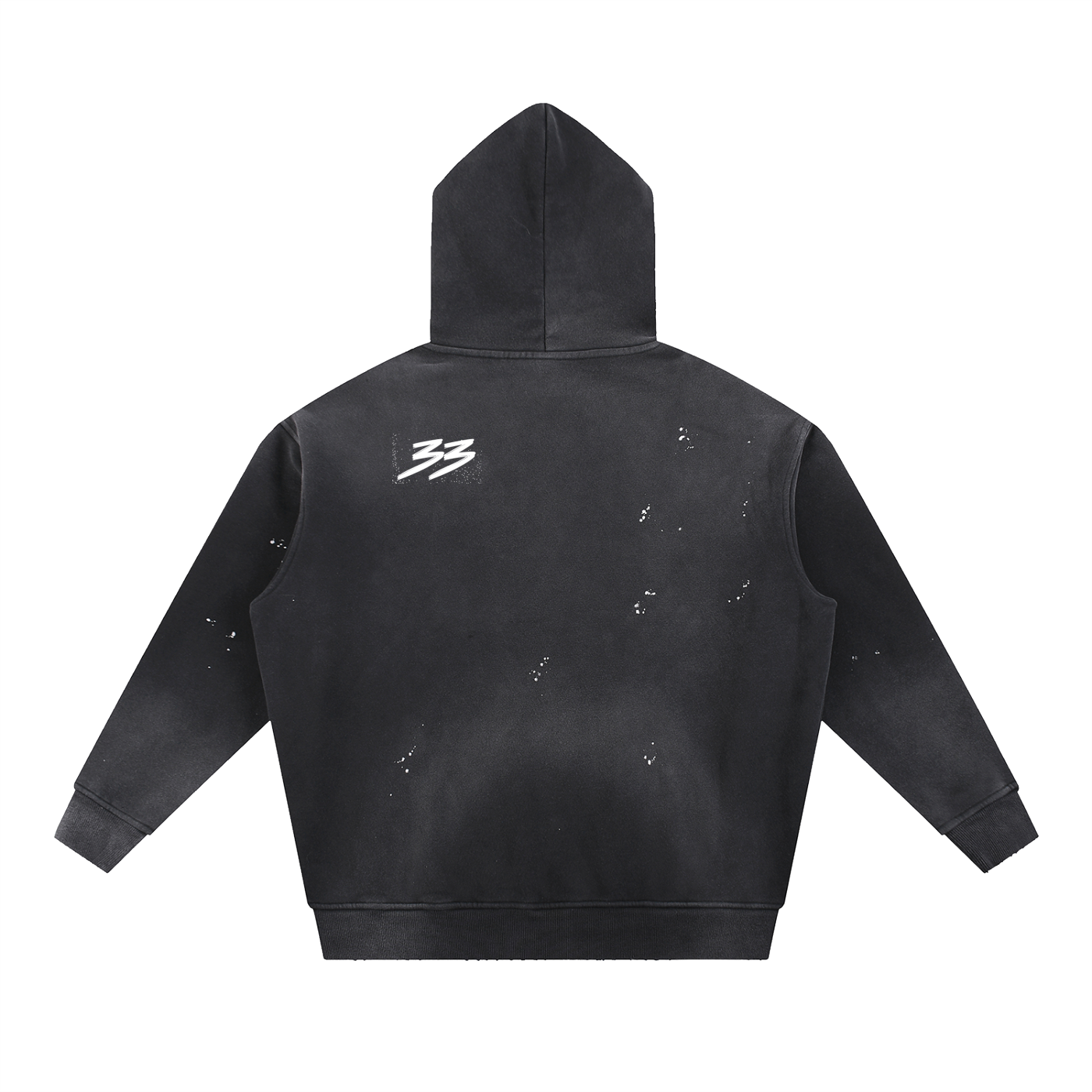 Vintage Washed Frayed Fleece Hoodie